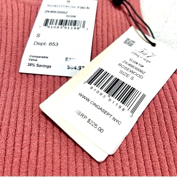 Cinq a Sept Asymmetrical Knit Ribbed Top - Picture 3 of 5